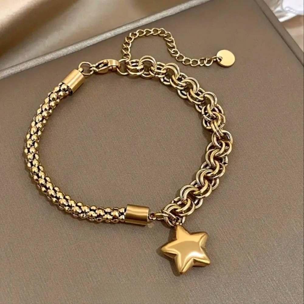 18K Gold Boho Celestial Star Bracelet